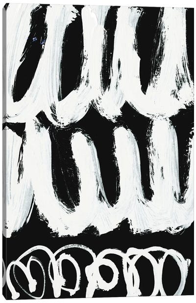 Blop Canvas Art Print - Black & White Abstract Art