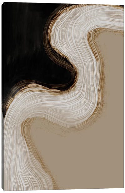 Cypress Canvas Art Print - Black & Beige Art