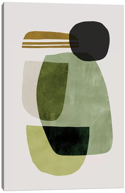 Green Abstract Canvas Art Print - Dan Hobday