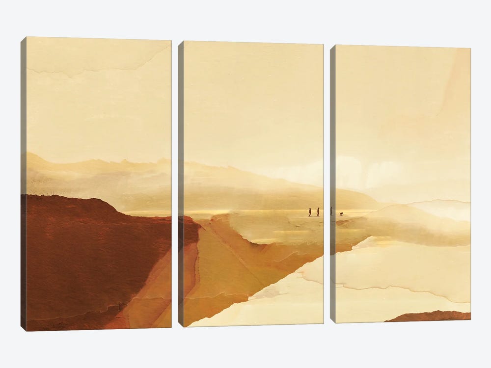 Sunset Walk by Dan Hobday 3-piece Canvas Print