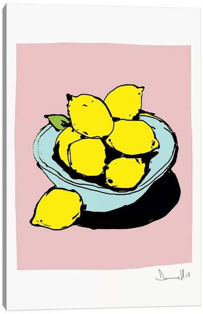 Lemons Canvas Art Print - Minimalist Kitchen Art