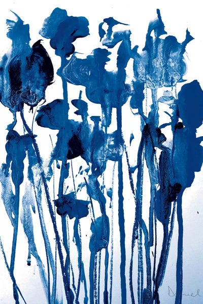 Abstract Floral & Botanical: Navy Flowers by Dan Hobday