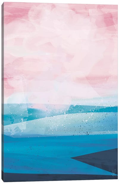 Pink Blue Sea Canvas Art Print - Dan Hobday