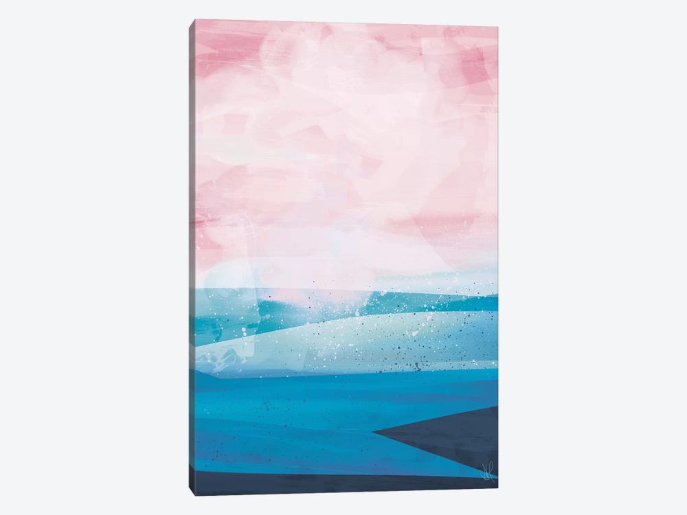 Pink Blue Sea by Dan Hobday 1-piece Canvas Artwork
