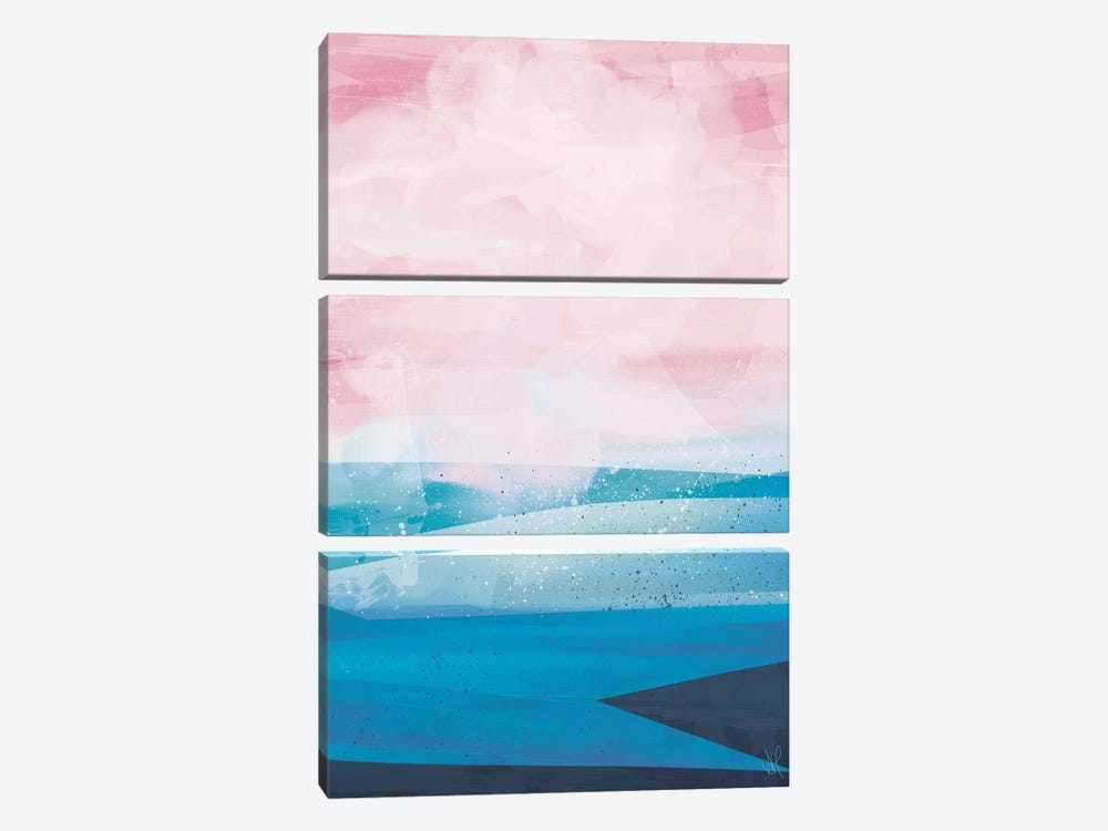 Pink Blue Sea by Dan Hobday 3-piece Canvas Art
