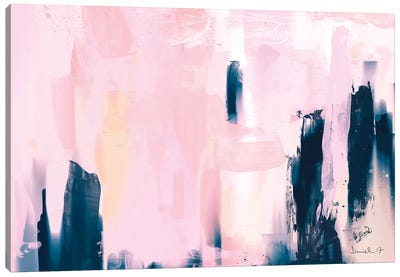 Pink Navy Canvas Art Print - Fresh & Modern