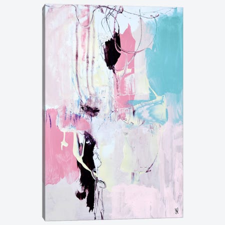 Pink Peach Abstract Canvas Print #HOB81} by Dan Hobday Canvas Art