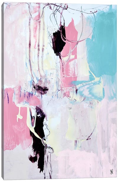 Pink Peach Abstract Canvas Art Print - Dan Hobday