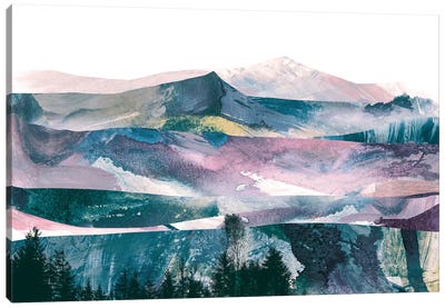 Pink Range Canvas Art Print - Mountain Art