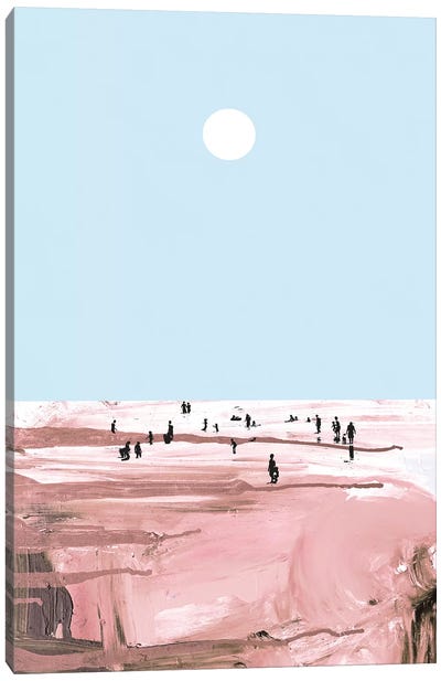 Rose Beach Canvas Art Print - Silhouette Art
