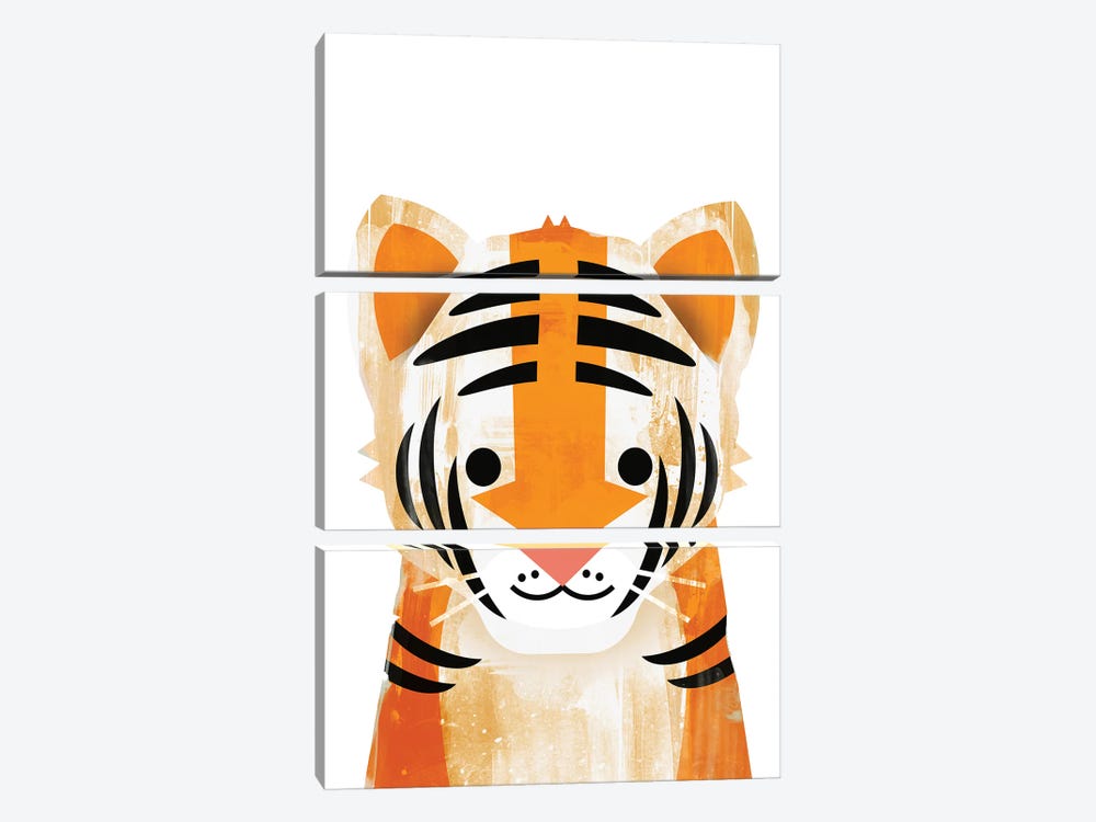 Tiger by Dan Hobday 3-piece Canvas Wall Art