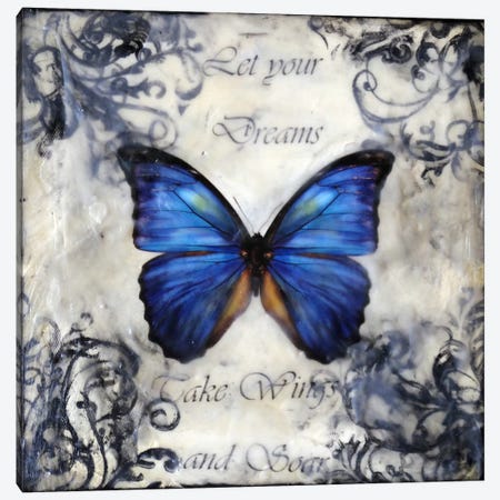 Flutter By 3 Canvas Print #HOD107} by Heather Offord Canvas Artwork