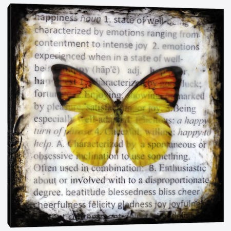Flutterby 9 Canvas Print #HOD113} by Heather Offord Canvas Artwork