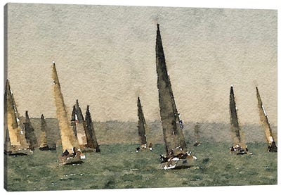 Race Canvas Art Print - Boating & Sailing Art