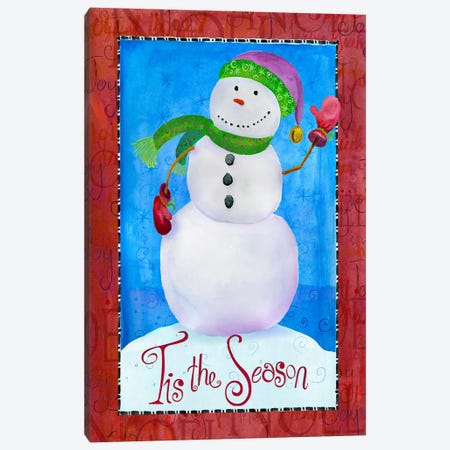 Colored Up Snowman Canvas Print #HOL11} by Ali Lynne Canvas Print