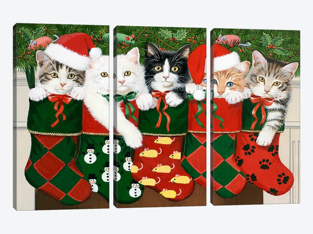 Christmas Kittens by William Vanderdasson 3-piece Art Print
