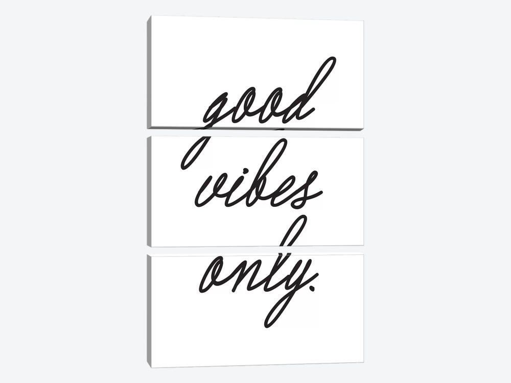 Good Vibes Only. (Cursive) by Honeymoon Hotel 3-piece Canvas Print