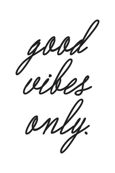 Kids Inspirational Art: Good Vibes Only. (Cursive) by Honeymoon Hotel