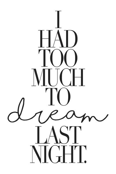 Dreamer: I Had Too Much To Dream Last Night by Honeymoon Hotel