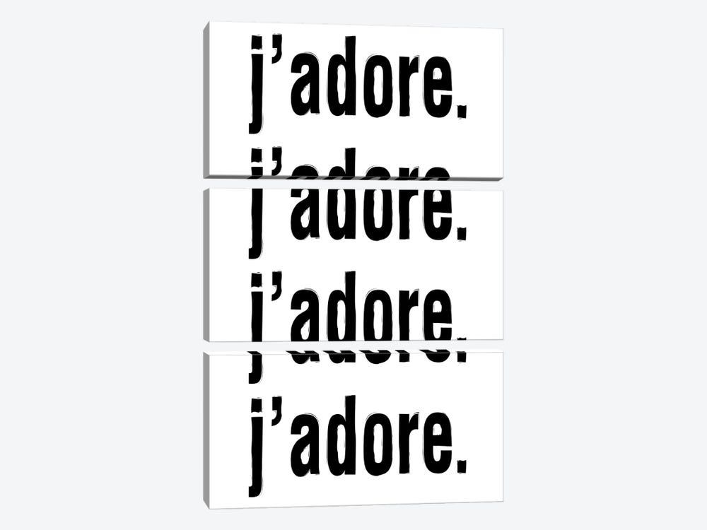 J'Adore. J'Adore. J'Adore. J'Adore. by Honeymoon Hotel 3-piece Canvas Print