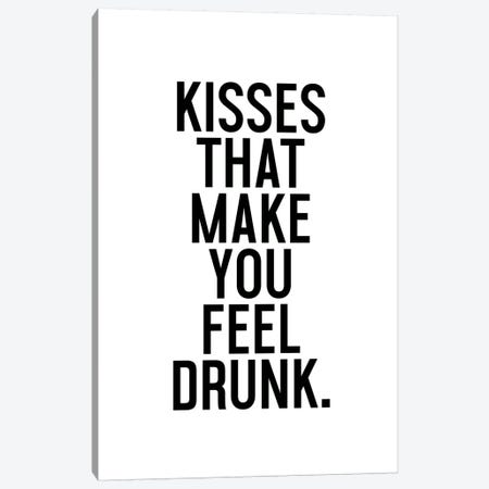Kisses That Make You Feel Drunk. Canvas Print #HON146} by Honeymoon Hotel Canvas Art