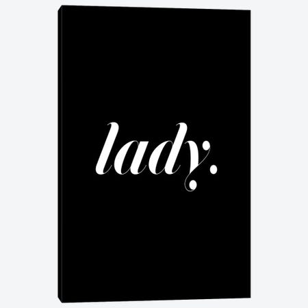 Lady. (Black) Canvas Print #HON149} by Honeymoon Hotel Canvas Print