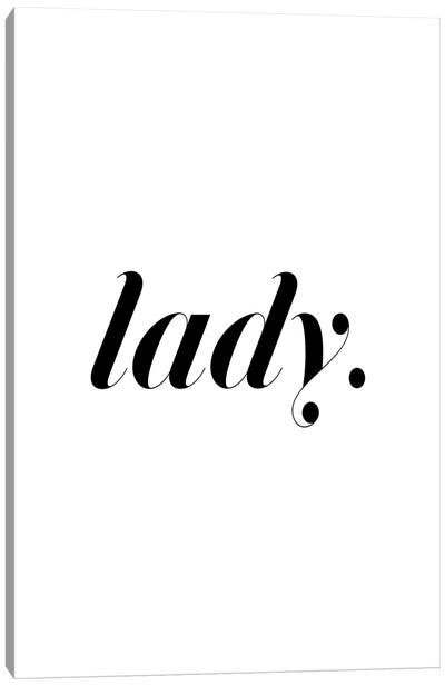 Lady. (White) Canvas Art Print - Fashion Typography