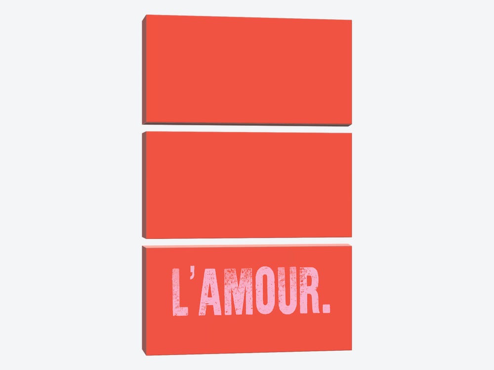 L'Amour. (Red) by Honeymoon Hotel 3-piece Canvas Art