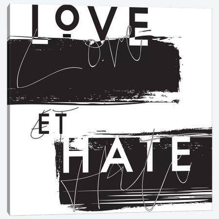 Love et Hate Canvas Print #HON164} by Honeymoon Hotel Canvas Art