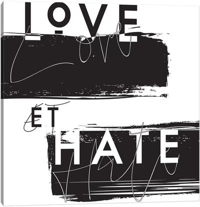Love et Hate Canvas Art Print - Anti-Valentine's Day