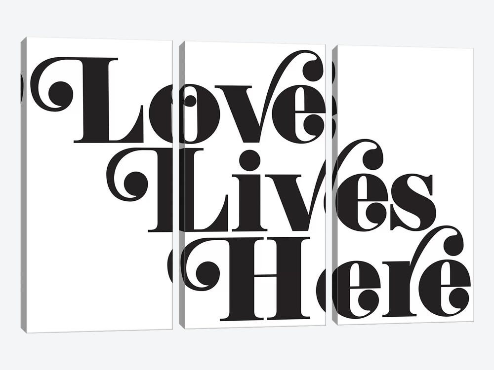 Love Lives Here by Honeymoon Hotel 3-piece Canvas Wall Art