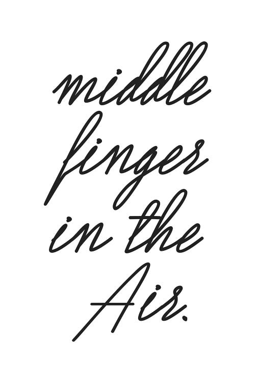 Middle Fingers In The Air by Honeymoon Hotel wall art
