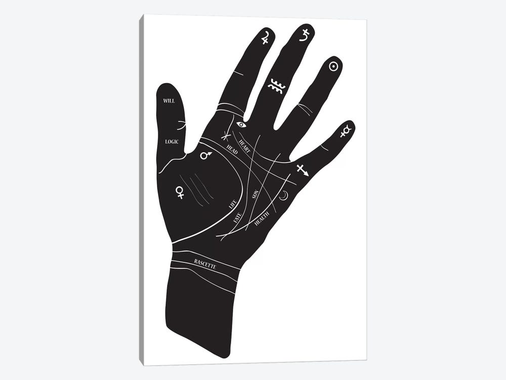 Palmistry Hand Symbols by Honeymoon Hotel 1-piece Art Print