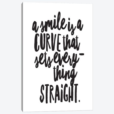 A Smile Is A Curve Canvas Print #HON1} by Honeymoon Hotel Art Print