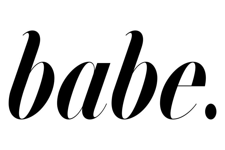 Babe. (White) by Honeymoon Hotel wall art