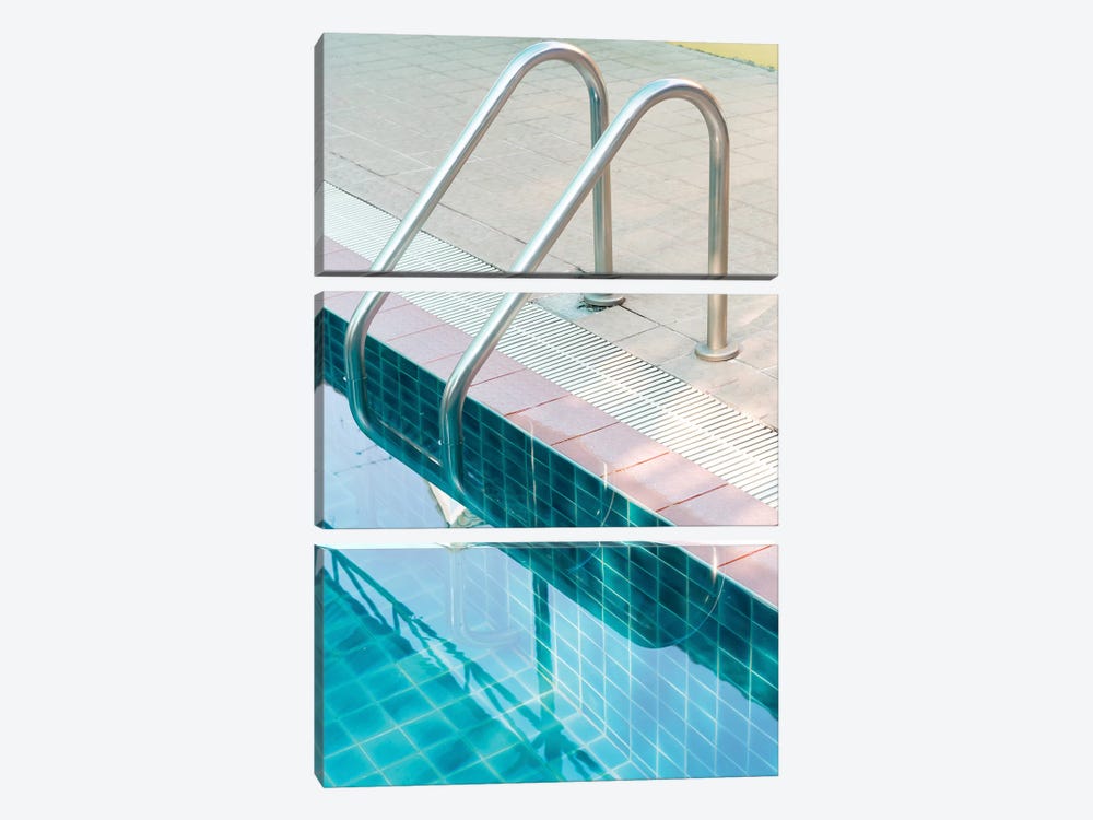 Vintage Swimming Pool by Honeymoon Hotel 3-piece Canvas Print