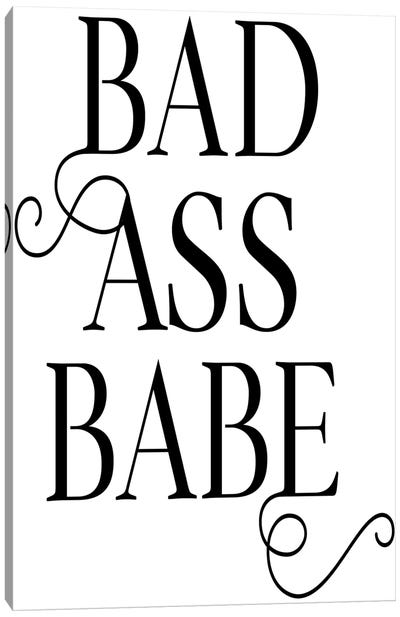 Bad Ass Babe, Black & White Canvas Art Print - Human & Civil Rights Art