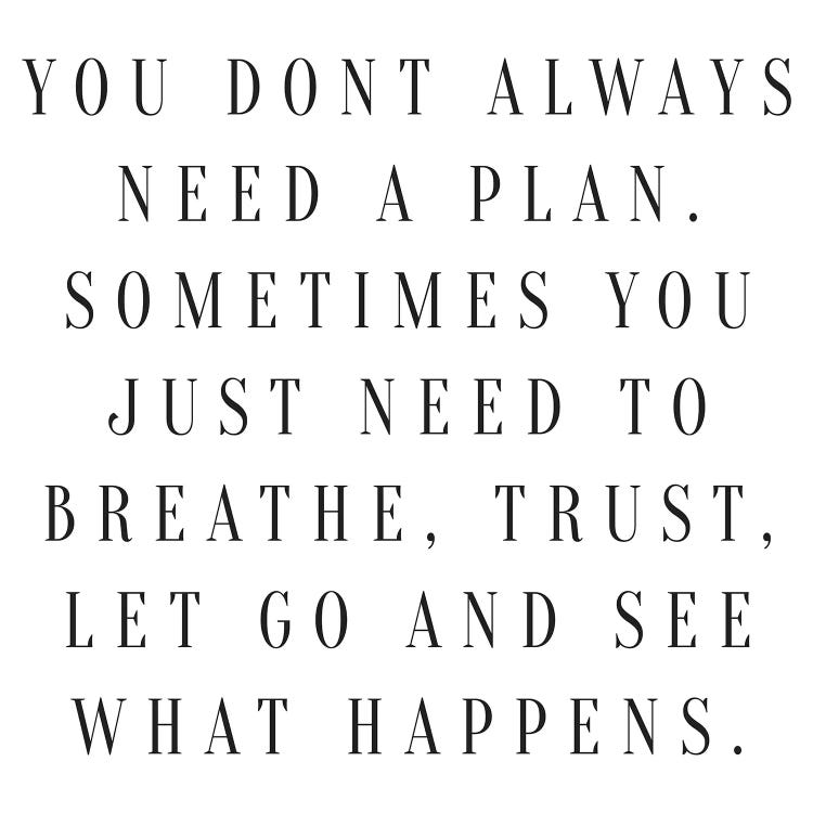 You Don't Always Need A Plan