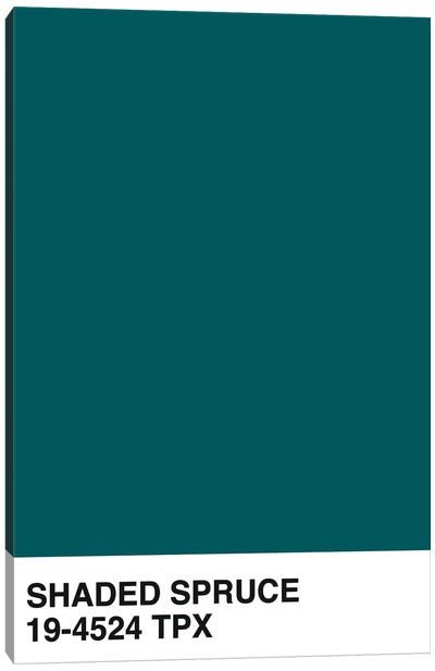 Shaded Spruce 19-4524 TPX Canvas Art Print - Sargrasso Sea, Quetzal Green & Russet Orange