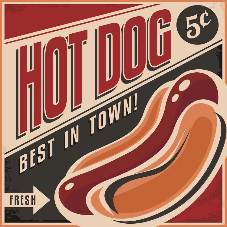 Hot Dogs by Honeymoon Hotel wall art