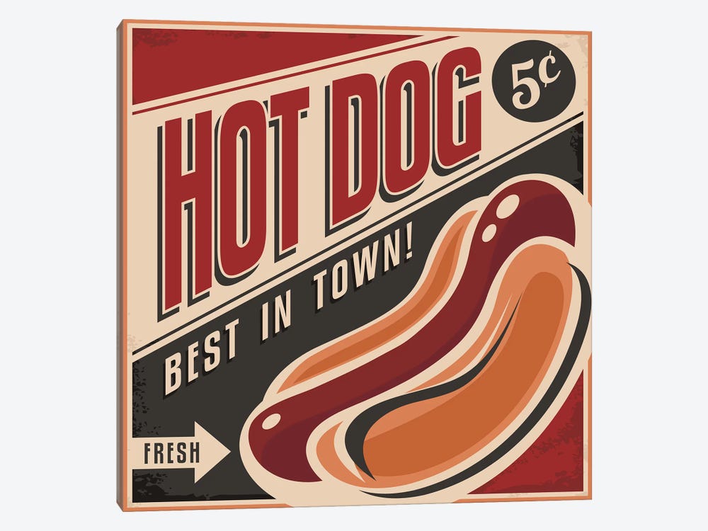 Hot Dogs 1-piece Canvas Wall Art