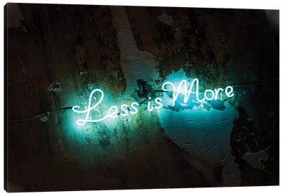 Less Is More Canvas Art Print - Neon Typography