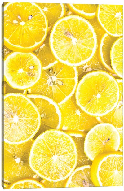 Lemon Curd Canvas Art Print - Pantone 2021 Ultimate Gray & Illuminating