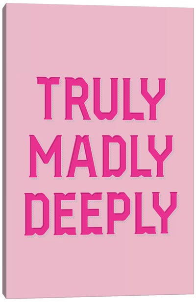 Truly Madly Canvas Art Print - Romantic Bedroom Art