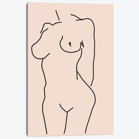 Nude II Canvas Print #HON454} by Honeymoon Hotel Canvas Artwork