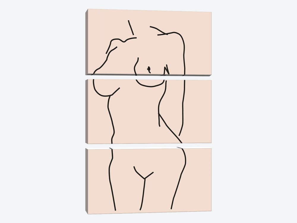 Nude II by Honeymoon Hotel 3-piece Canvas Art