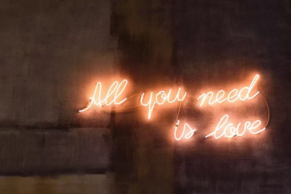 Neon Typography: All You Need Is Love by Honeymoon Hotel