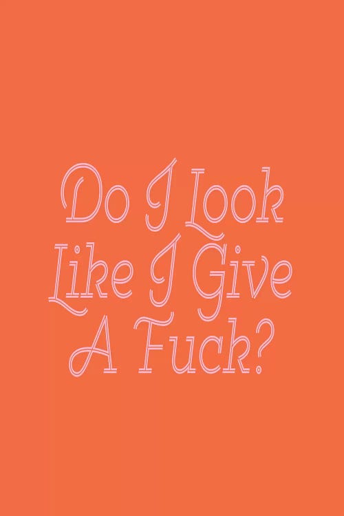 Do I Look Like I Give A Fuck by Honeymoon Hotel wall art