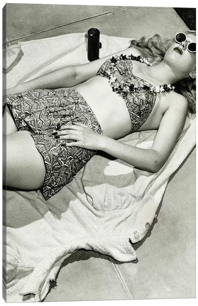 Doris Having Her Day Canvas Art Print - Women's Swimsuit & Bikini Art