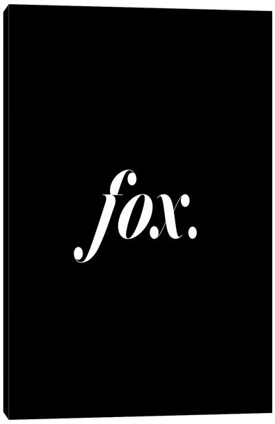 Fox. (Black) Canvas Art Print - Black & Dark Art
